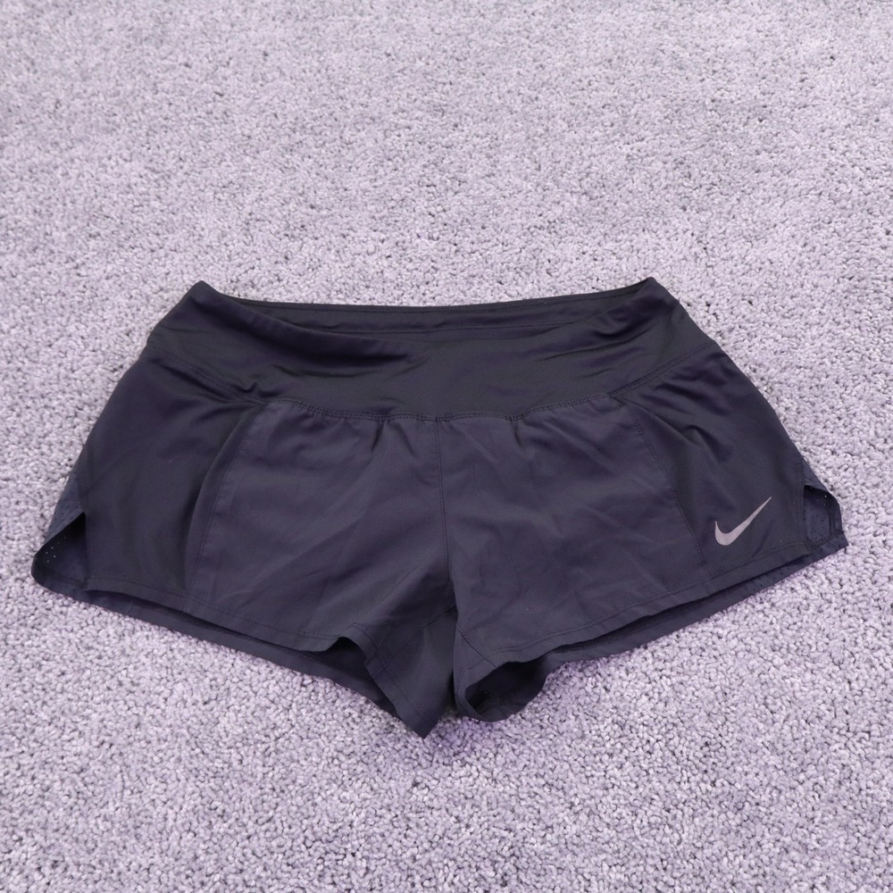 Nike Shorts Womens Medium Black Dri-Fit Running Athletic Gym Workout Performance